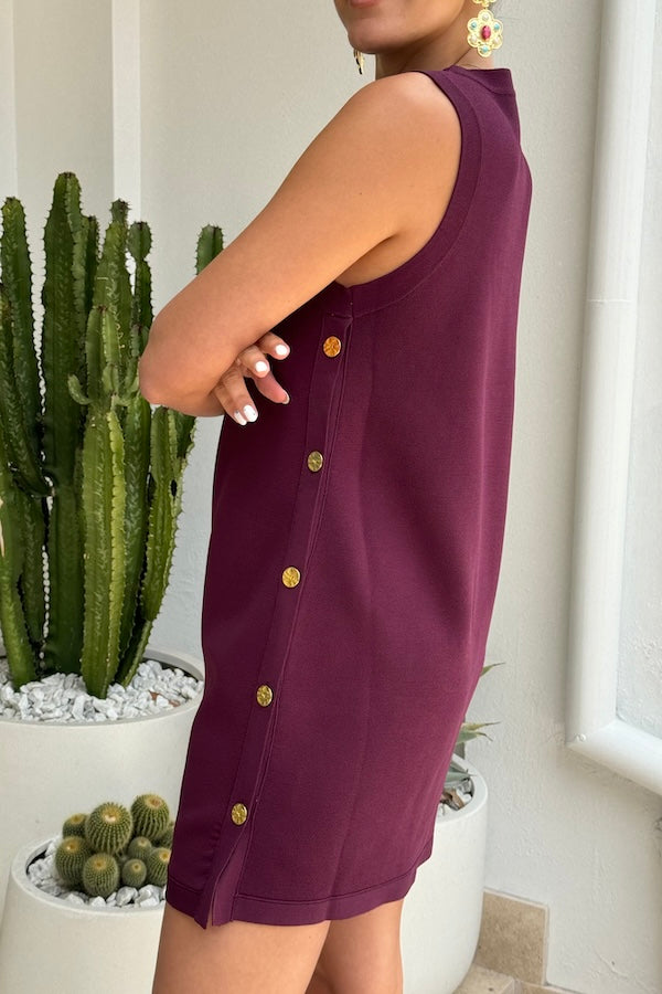 Onte | Selena Button Tunic Plum | Girls with Gems