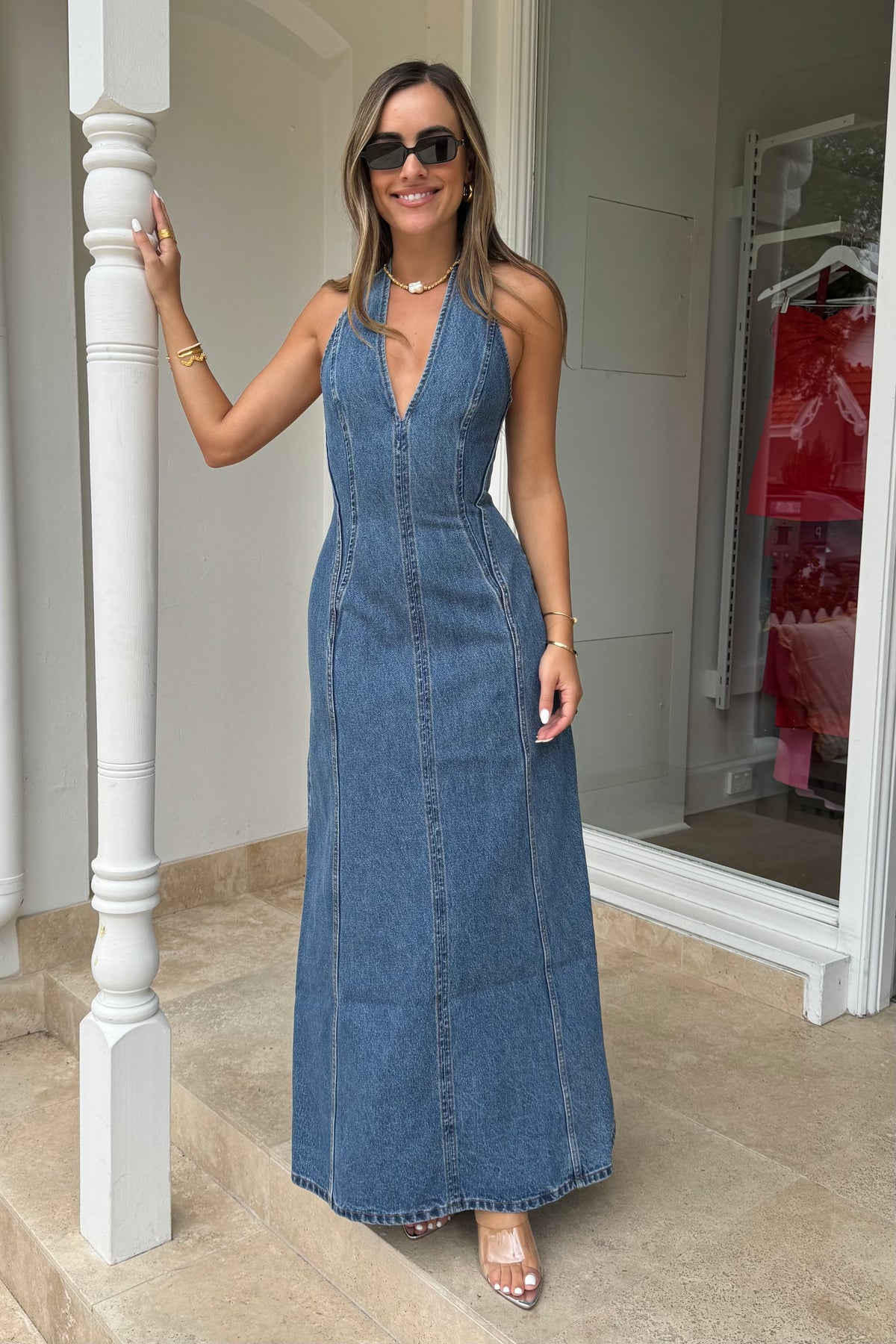 Camilla and Marc | Cascadia Denim Dress Classic Blue | Girls with Gems