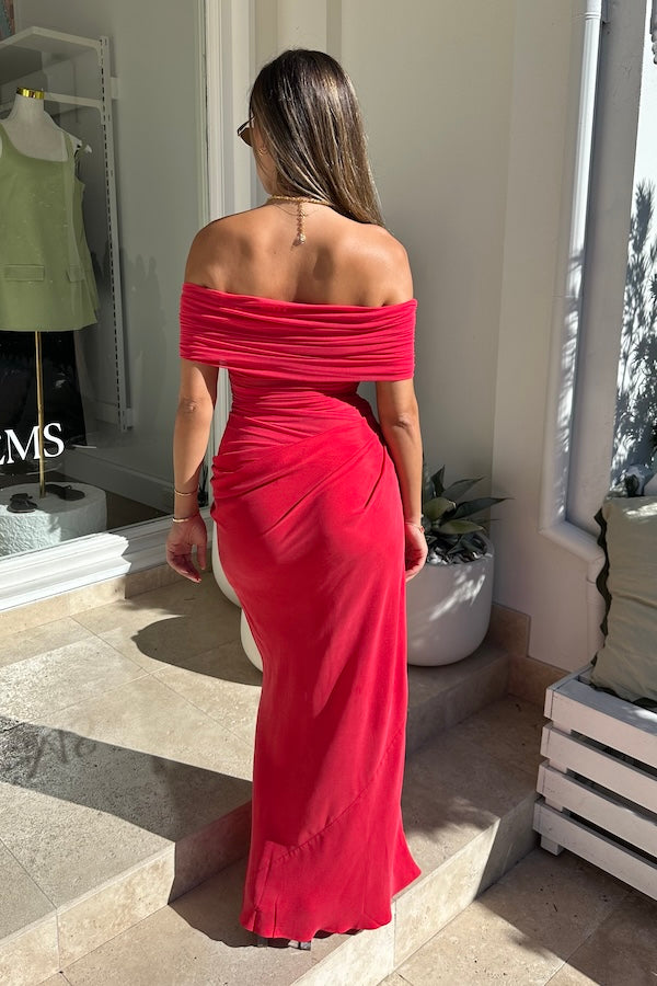 Benni | Nico Off Shoulder Maxi Dress Watermelon | Girls with Gems