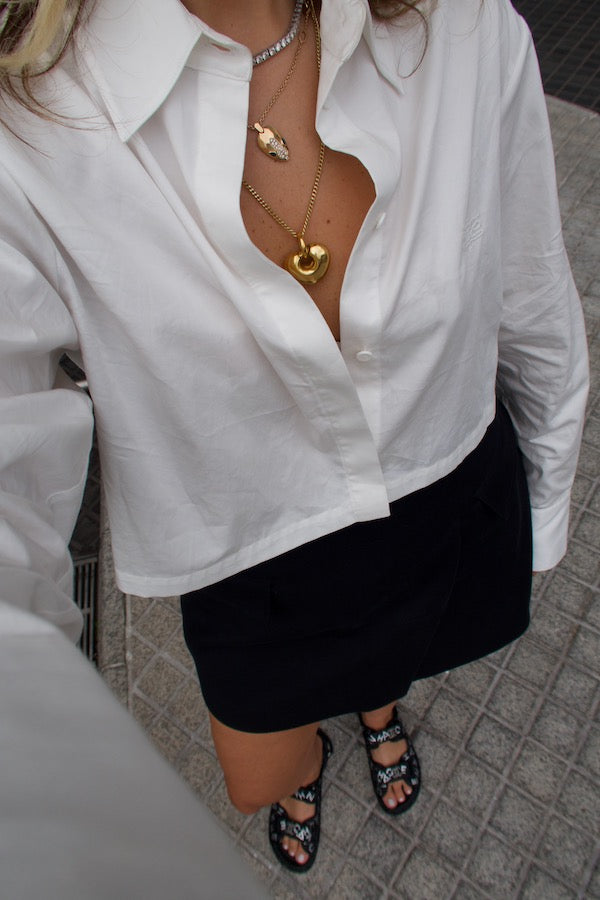 Sneaky Link | Colorado Cropped Shirt White | Girls With Gems