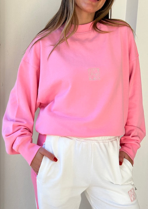 Araminta James | Monogram Classic Sweatshirt Pink | Girls with Gems