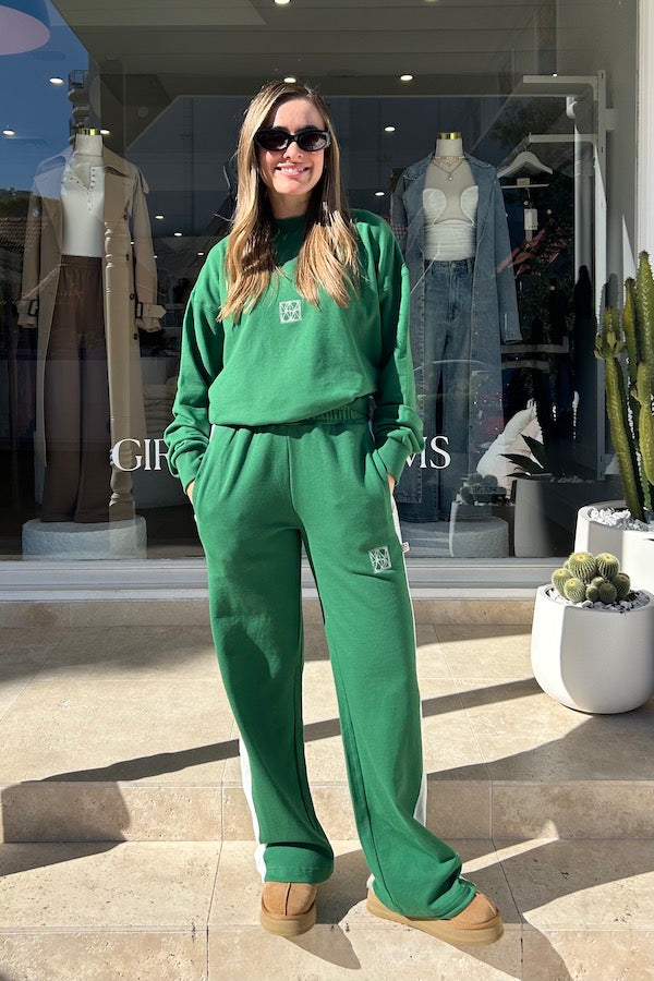 Araminta James | Classic Track Pant Dark Green | Girls with Gems