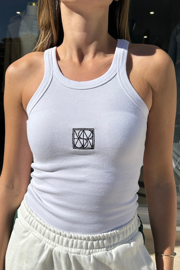 Araminta James | Monogram Tank Snow | Girls with Gems