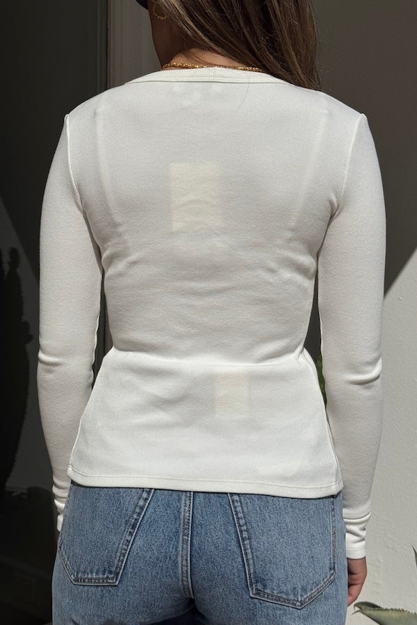 Sneaky Link | Lottie Long Sleeve Top White | Girls With Gems