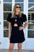 Rebecca Vallance | Aubree Flower Mini Dress Black | Girls With Gems