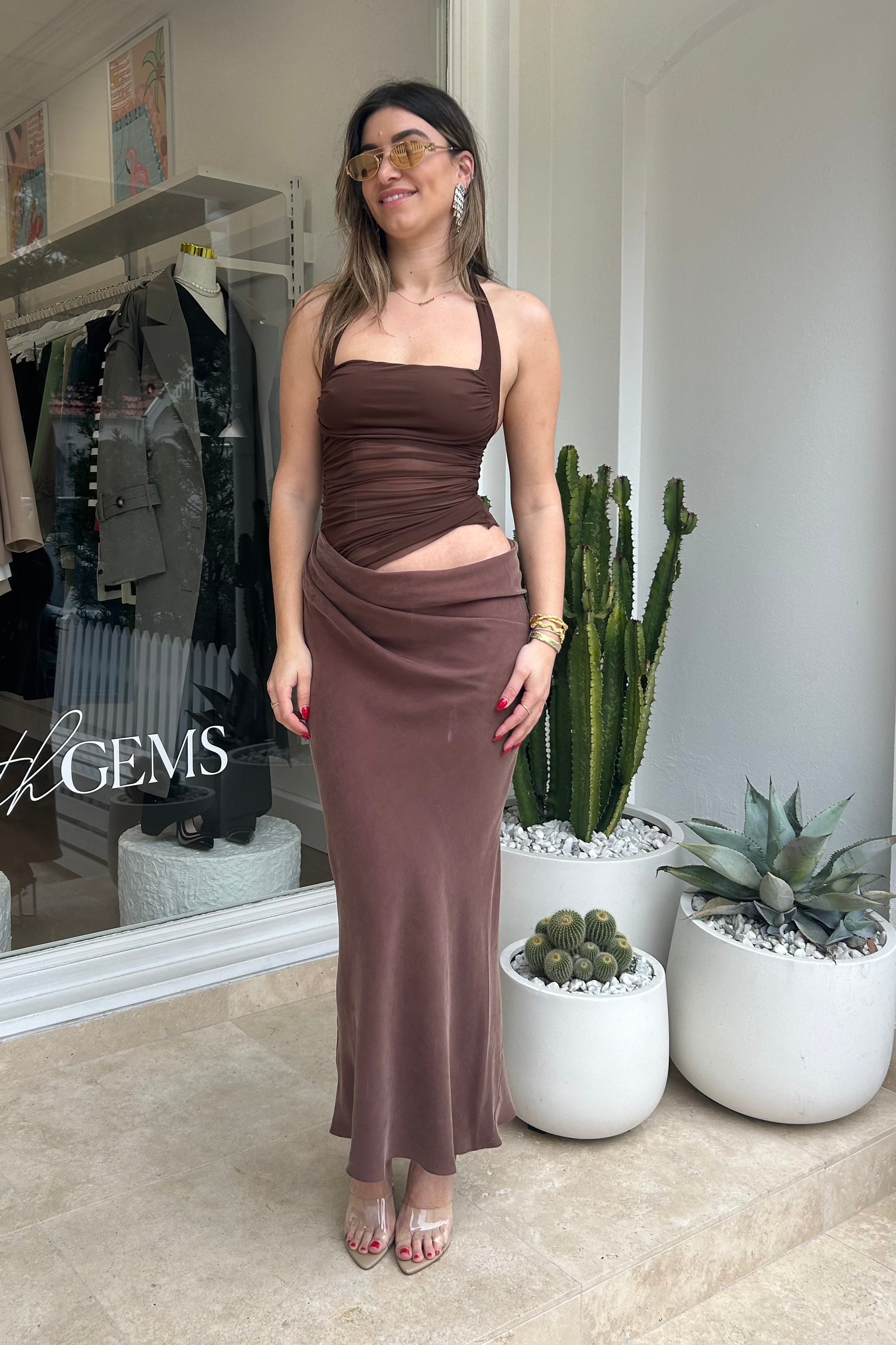 Benni | Gina Maxi Dress Chocolate | Girls with Gems