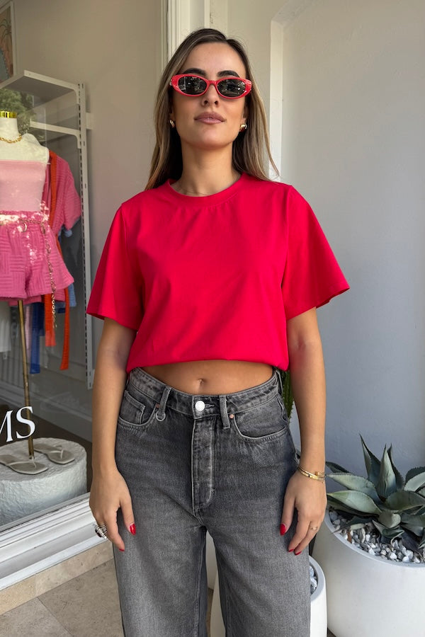 Sneaky Link | Boyfriend Tee Red | Girls With Gems