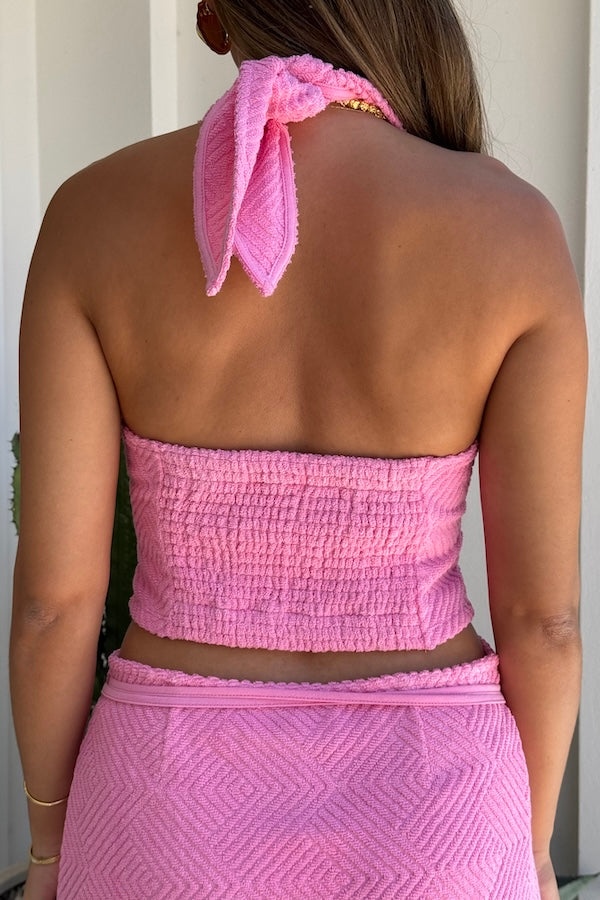 Sneaky Link | Cali Halter Top Pink | Girls With Gems