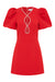 Rebecca Vallance | Karina Buff Sleeve Mini Dress Red | Girls with Gems