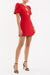 Rebecca Vallance | Karina Buff Sleeve Mini Dress Red | Girls with Gems