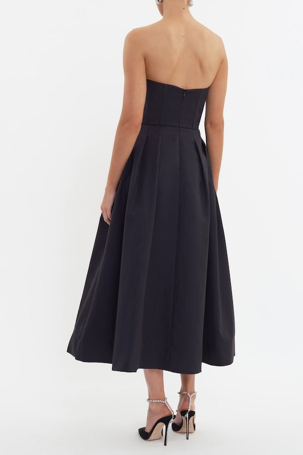 Rebecca Vallance | Luiza Strapless Midi Dress Black | Girls with Gems