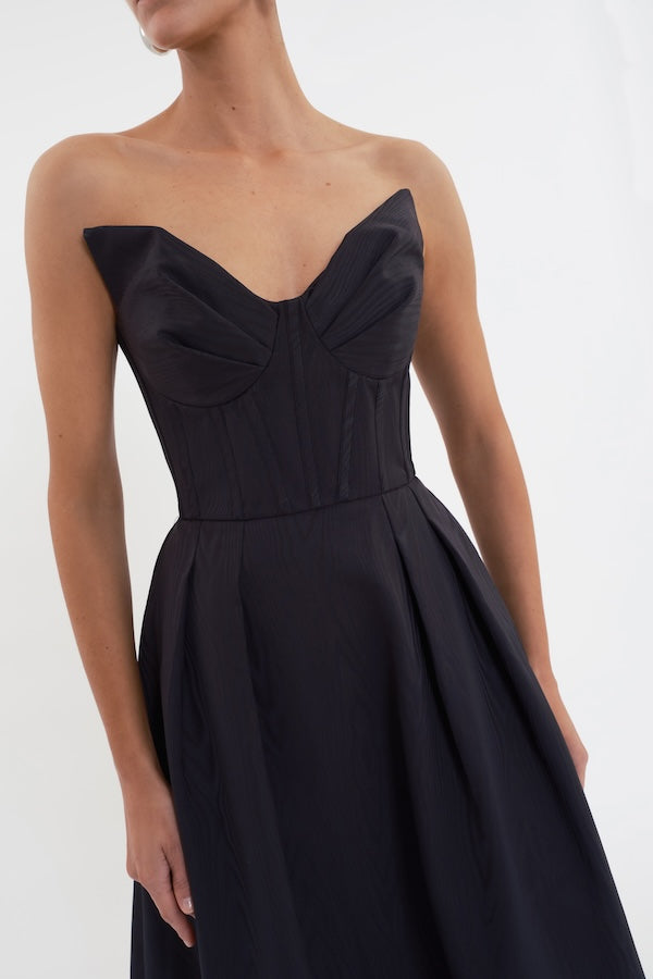 Rebecca Vallance | Luiza Strapless Midi Dress Black | Girls with Gems