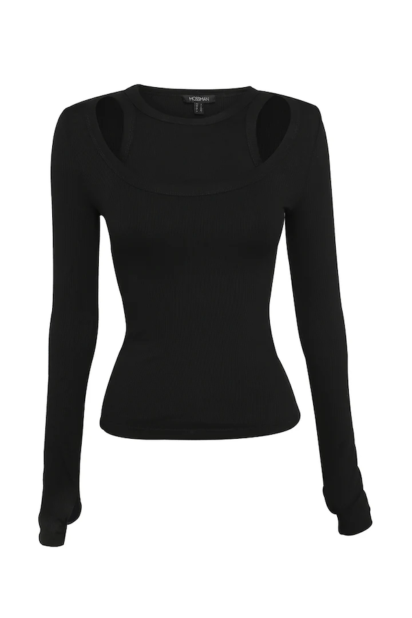 Mossman | Laddered Top Black | Girls with Gems