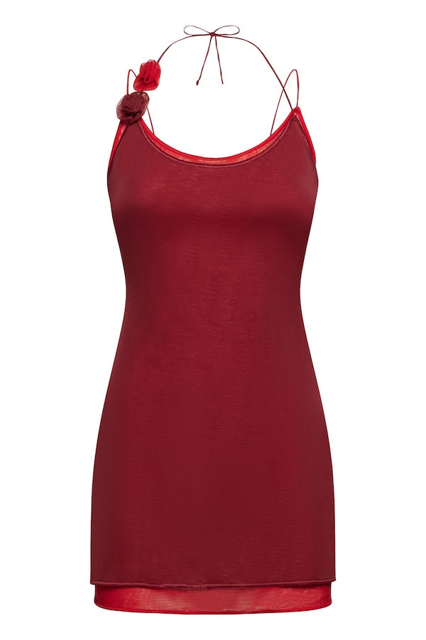 Oséree | Rose Mini Dress Merlot Red | Girls with Gems