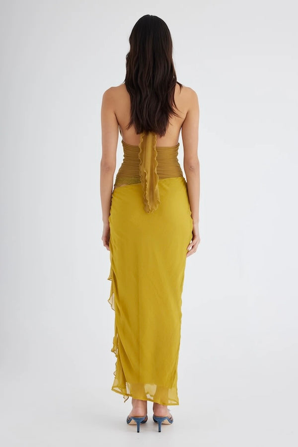 Benni | Penelope Halter Maxi Dress Wasabi | Girls with Gems