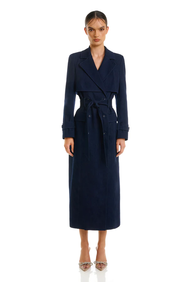 Eliya The Label | Rae Trench Coat Blue | Girls With Gems