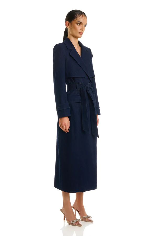 Eliya The Label | Rae Trench Coat Blue | Girls With Gems