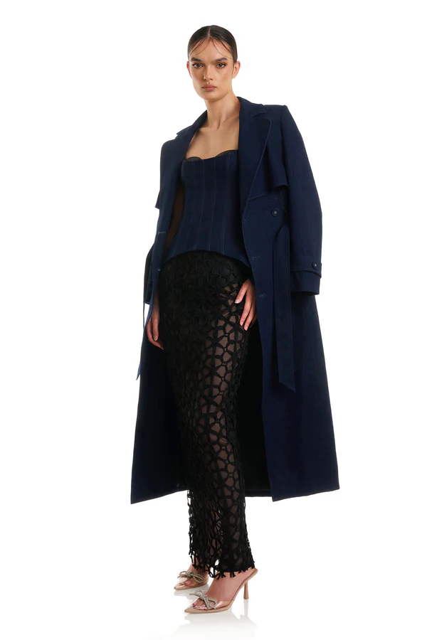 Eliya The Label | Rae Trench Coat Blue | Girls With Gems