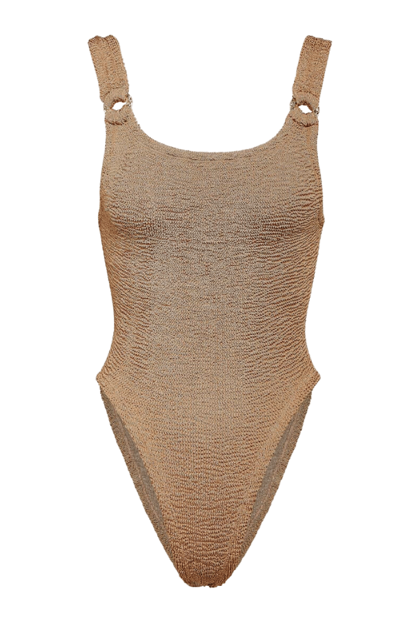 Hunza G | Domino Swim Metallic Cocoa | Girls With Gems