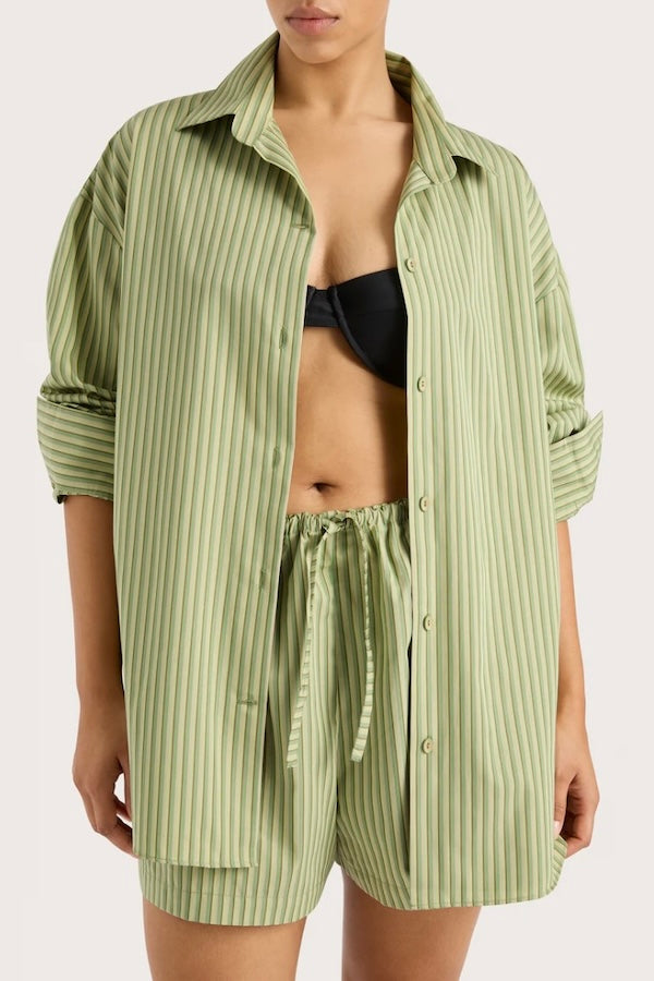 Faithfull the Brand | Freja Shirt Green Stripe | Girls With Gems