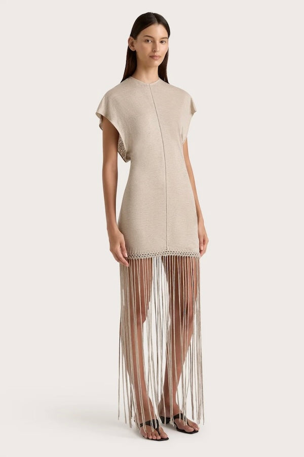 Faithfull the Brand | Ines Fringe Dress Oatmeal | Girls with Gems