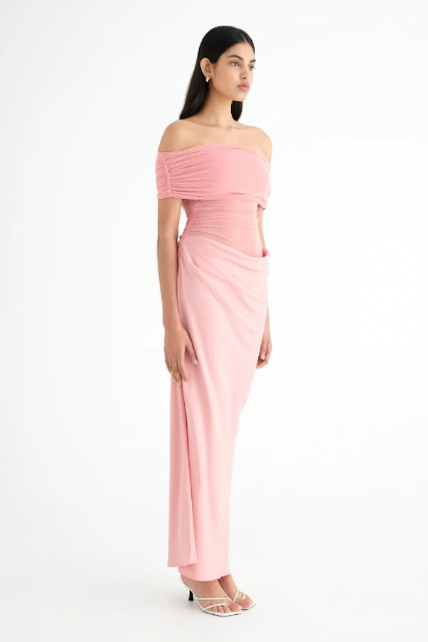 Benni | Nico Off Shoulder Maxi Dress Rose | Girls with Gems