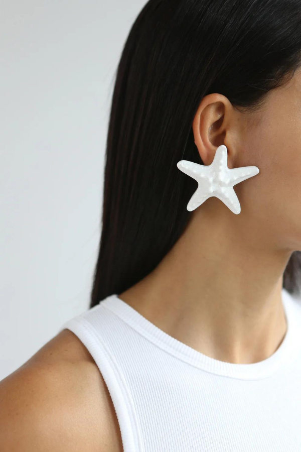 Shop Julietta | Starfish Studs White | Girls with Gems