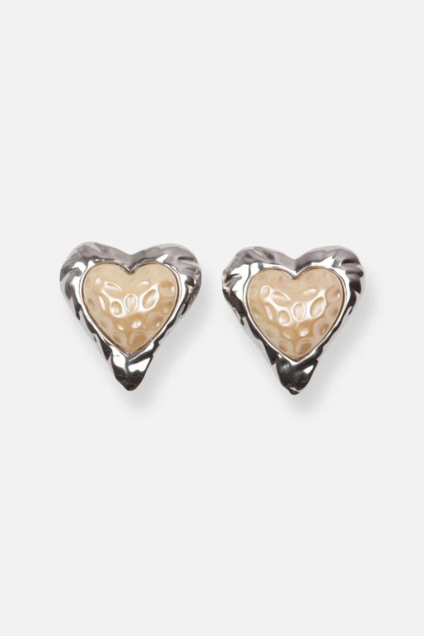 Shop Julietta | Heart Studs Glitter/Pearl | Girls with Gems