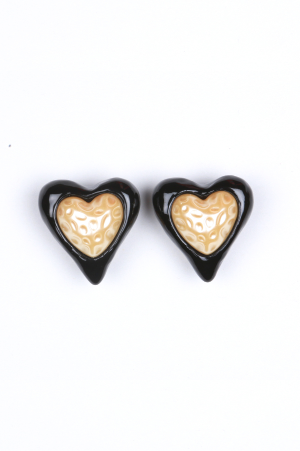 Shop Julietta | Heart Studs Black | Girls with Gems