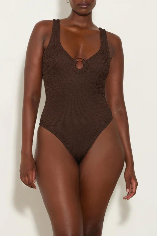 Hunza G | Celine Swim Metallic Chocolate | Girls with Gems