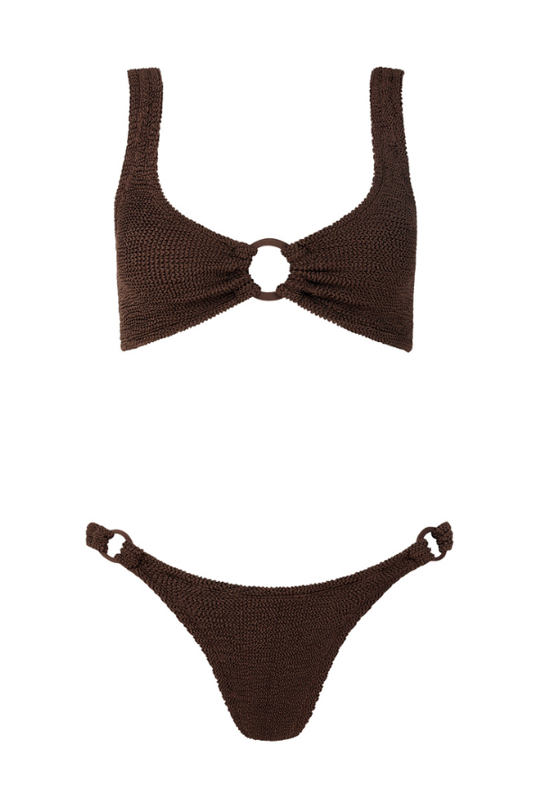 Hunza G | Hallie Bikini Metallic Chocolate | Girls with Gems