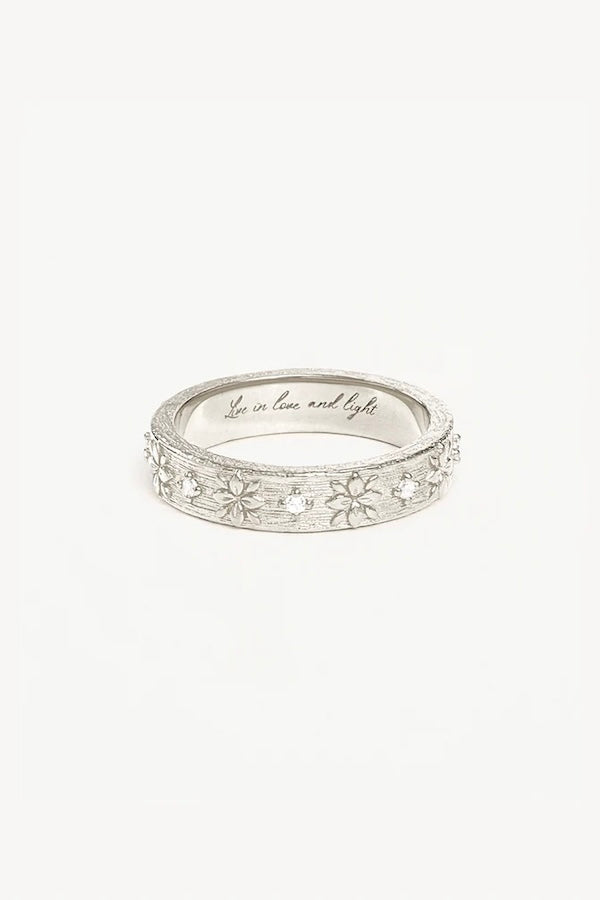 By Charlotte | Sterling Silver Live In Grace Ring | Girls with Gems