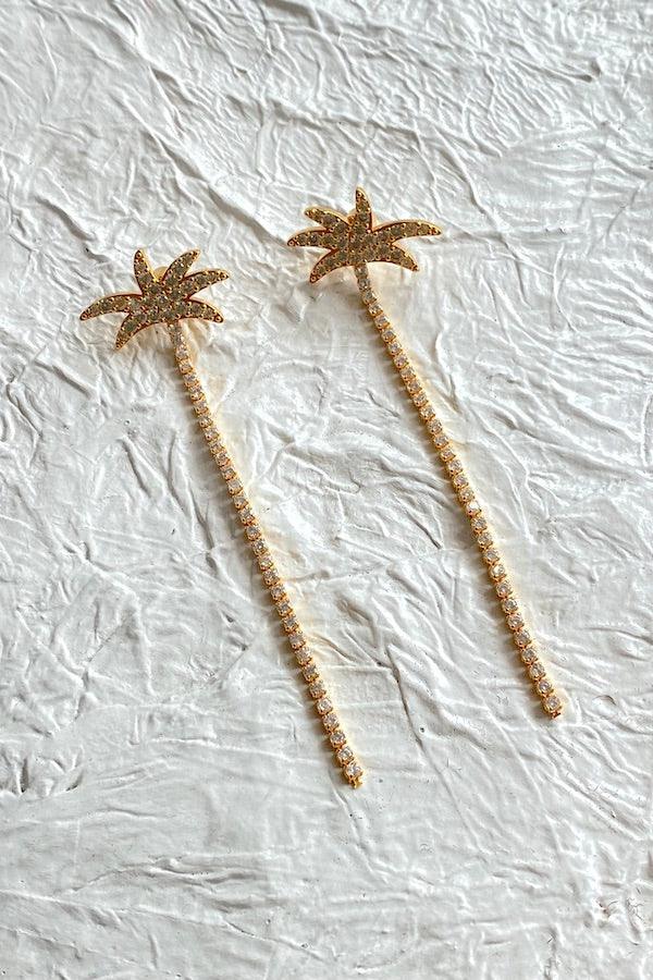 Heat Waves Fringe Earrings Gold - Emma Pills